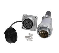 HangTon WS24 12 Pin Aviation Circular Power Electrical Connector 10A Male Cable Plug + Female Panel Socket Dustproof Industrial Metal Shell
