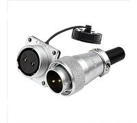 HangTon WS24 2 Pin Plug Chassis Socket Aviation Circular Power Electrical Connector 25A 500V Dustproof Cap for Industrial Automotive Outdoor Application