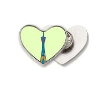 Hangzhou Semaphore Tower Plot Heart Metal Pin Brooch Clip Love