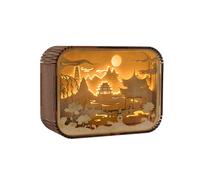 (Hangzhou West Lake, Plug-in model) Creative gifts home decoration desktop ornaments travel commemorative gifts bedroom bedside atmosphere night light wood carving lamp