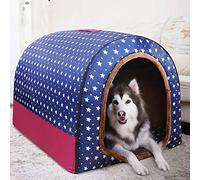 HANHAN Extra Large Jumbo Dog Bed with Roof xl,Medium Dog House,Orthopedic Cushion Cosy,Comfy Calming Wicker,Warm Heated Cushion,XXL Kennel Washable Sleep Basket Labrador