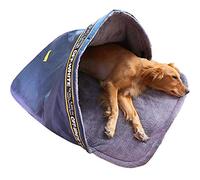 HANHAN Travel Portable Calming Cave Dog Bed Pod Deluxe Foldable Mat Mattress Cushion Sleep Bag Warm Plush Cuddler Extra Large Medium Small Dog Bedding Orthopedic Anxiety