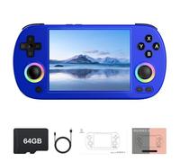 HANHIBR RG40XX H Retro Handheld Game Console, Linux OS, 64GB TF Card, 4.0 Inch IPS Screen, 5500+ Games, Blue
