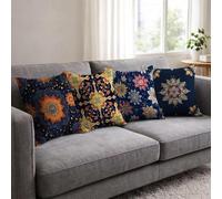 Hanhua Cushion Covers 50 x 50, Landscape Pillow Cases 4 Pack, Sofa Bed Decor Cushion Covers 50x50cm with Invisible Zipper Heat Absorbing Breathable for All-Season Who Sweat Easily Home Decor BZTH-4258