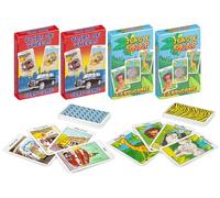HANIA Kids Card Games - Jungle Snap & Pairs on Wheels - 4 Pack - Matching Pictures Memory Pairing Games - Great Educational Screen Free Fun, Skills Booster, Creative Learning