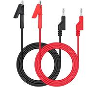 Hanibos 2PCS Multimeter Test Leads - 4mm Banana Plug to Alligator Clip, 1000V/19A