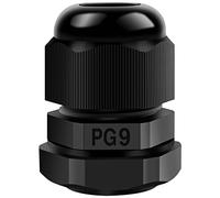 Hanibos Pack of 20 Cable Glands PG9 Adjustable 4-8 mm Cable Glands Joints PG Screw Connection IP68 Waterproof Cable Grommet Black for Outdoor Garden Power Distribution Box