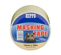 Hanicks Hippo General Purpose Masking Tape Sizes: 25/38/50/75mm x 50m Long H18400/H18401/H18402/H18408 Genuine Part (75mm Width)
