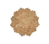 HANIESTA Terra Ripple Solana Tikki Round Handmade Natural Jute Area Indoor Rug, 80x80cm, Reversible Boho Pattern Modern Hand Woven Circle Rug for Living Room, Bedroom, Entryway & Home Decor, 14 mm