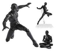 Haniforever Artists Manikin Art Mannequin Figures Supplies Drawing Tools,Small Drawing Figure Model for Sketching,Painting,Action Figure Set(Black,Male)