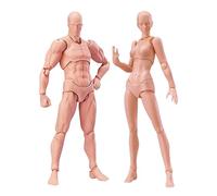 Haniforever Artists Manikin Art Mannequin Figures Supplies Drawing Tools,Small Drawing Figure Model for Sketching,Painting,Artist Male+Female Set(Flesh)