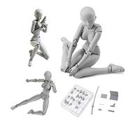 Haniforever Artists Manikin Genius Motion Stop Figure with Joints Art Drawing Model Human Body for Sketching Supplies Painting Decoration Grey Woman