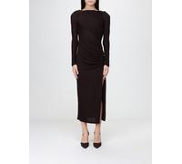 HANITA Draped Lurex Jersey Midi Sheath Dress with Side Slit - Size: XS - female