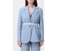 HANITA Single-Breasted Viscose Blend Blazer with Waist Belt and Lapels - Size: 44 - female