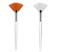 Hanjing 2 Pcs Fan Makeup Brush, Fan Brushes Esthetician Facial Mask Brush, Highlighter Brush Makeup Face Mask Applicator, Face Mask Brush for Women Girls