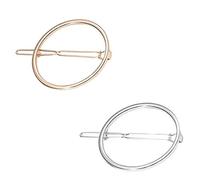 Hanjing 2 Pcs Minimalist Dainty Hollow Geometric Round Circle Metal Hairpin Hair Clip for Women and Girls on any Occasion