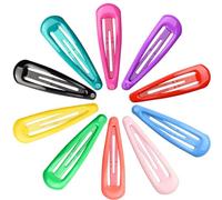 Hanjing 30 Pcs Colorful Snap Hair Clips for Girls, 2 Inch Non-slip Metal Hair Barrettes in 10 Assorted Color for Kids Toddlers Teens Women Hair Accessories