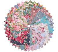 Hanjunzhao 42 Pcs 10" Squares Layer Cake Fabric - Layer Cakes 10 inch Squares for Quilting - Pre-Cuts Fabric 10x10 for Sewing, Patchwork, and DIY Crafts - Retro Floral