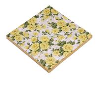 Hanjunzhao 42 Pcs 10" Squares Layer Cake Precut Fabric - Layer Cakes 10 inch Squares for Quilting - Polka Dot Striped Star Solid Floral Print Cotton Material for Sewing, Patchwork, and Crafts (Yellow)