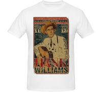 Hank Music Williams T-Shirt Short Sleeve Shirt Neck Casual Top Basic Crew Classic Fashion Black(XX-Large)
