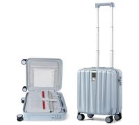 Hanke 16 Inch Underseat Suicase Airline Approved Cabin Luggage Hard Shell Carry on Suitcase with Wheels and TSA Lock for Weekender Travel Case, Grey