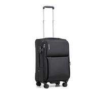 Hanke 20 inch Carry on Suitcase Cabin Suitcase Lightweight Soft Expandable Suitcase with Wheels Hand Luggage Flight Bag Cabin Bag for Airlines Easyjet RyanAir, Black