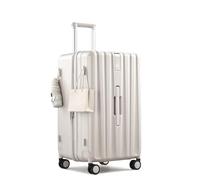 Hanke 24/29 Inch Plus Expandable Luggage Large Suitcases with Wheels,Checked Luggage Hard Shell Suitcases, PC Trunk Luggage Extra Large Suitcase with Lock for Women Men, Ivory White, 24" Plus