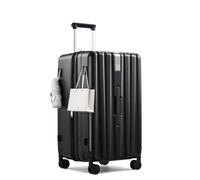 Hanke 24/29 Inch Plus Expandable Luggage Large Suitcases with Wheels,Checked Luggage Hard Shell Suitcases, PC Trunk Luggage Extra Large Suitcase with Lock for Women Men, Jet Black, 24" Plus Expandable