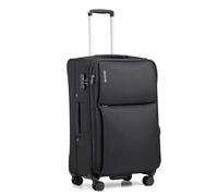 Hanke 24 inch Medium Suitcase with Wheels Lightweight Softshell Suitcase Expandable Check in Luggage Hand Luggage Suitcase with TSA 3-Digit Combination Lock for Women Men, Black