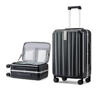 Hanke 26 Inch Large Check-in Suitcase Front Opening Hard Shell Luggage with TSA Lock & 4 Smooth 360° Spinner Wheels, Black