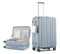 Hanke 26 inch Large Suitcase with Wheels Lightweight Expandable Suitcase Top Opening Suitcase Waterproof Hard Shell Checked Luggage with TSA Lock Front Opening for Women Men, Grey