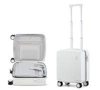 Hanke 45x36x20cm Underseat Cabin Bag Lightweight Hard Cabin Suitcase Approved Carry On Hand Luggage Underseat Flight Bag with 4 Wheels, Smoke White