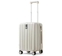 Hanke Cabin Suitcase Expandble 20 Inch Hard Shell Suitcase with Wheels Hand Luggage Cabin Case Pc TSA Luggage for Weekender Travel, Ivory White