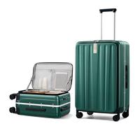 Hanke Cabin Suitcase Front Opening Luggage Hard Shell Suitcase Cabin Size 4 Wheel Lightweight Travel Suitcase 20 Inch Hand Luggage Carry on Suitcase TSA Lock, Dark Green