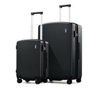 Hanke Expandable Luggage Sets 2 Piece, 20 Inch and 28 Inch Luggage Sets with Spinner Wheels, Durable PC Hard Shell Rolling Suitcase with TSA Lock for Travel (20/28 Inch, Jet Black)