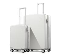 Hanke Expandable Luggage Sets 2 Piece, 20 Inch and 28 Inch Luggage Sets with Spinner Wheels, Durable PC Hard Shell Rolling Suitcase with TSA Lock for Travel (20/28 Inch, Smoke White)