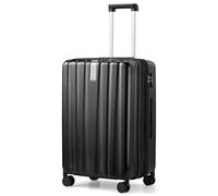 Hanke Expandble 24 Inch Suitcase Pc Hard Case Luggage Hand Luggage Case Suit Cases with Wheels Rolling Suitcase Medium Size TSA Luggage for Travel, Jet Black
