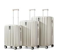 Hanke Hard Shell Suitcase Sets Expandble 3 Piece Lightweight Suit case with Wheels Cabin Case Suitcase Medium Size Large Suitcase TSA Travel Luggage for Woman Men 20/24/29 Inch, Ivory White