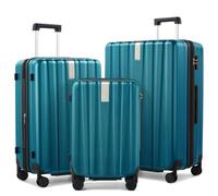 Hanke Hardshell Luggage Sets 2 Piece with Spinner Wheels, Travel Suitcase for Women Men., Caribbean Blue, EXT 3-Piece Set（20/24/29）, Hanke Scratch Resistant Lightweight Hardside Suitcase .