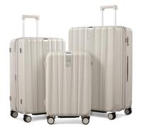 Hanke Hardshell Luggage Sets 2 Piece with Spinner Wheels, Travel Suitcase for Women Men., Ivory White, EXT 3-Piece Set（20/24/29）, Hanke Scratch Resistant Lightweight Hardside Suitcase .