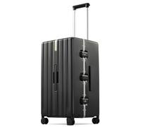 Hanke Premium Zipperless, Aluminum Frame Hard Shell PC Suitcase with TSA Lock, Water-Resistant, 8 Quiet Spinner Wheels for Woman and men Weekend Getaways, Jet Black, 24 Inch