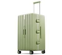 Hanke Premium Zipperless, Aluminum Frame Hard Shell PC Suitcase with TSA Lock, Water-Resistant, 8 Quiet Spinner Wheels for Woman and men Weekend Getaways, Bamboo Green, 66.04 cm