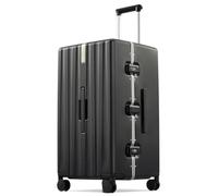 Hanke Premium Zipperless, Aluminum Frame Hard Shell PC Suitcase with TSA Lock, Water-Resistant, 8 Quiet Spinner Wheels for Woman and men Weekend Getaways, Jet Black, 71.12 cm