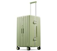 Hanke Premium Zipperless Carry-On Luggage, Aluminum Frame Hard Shell PC Suitcase with TSA Lock, Water-Resistant, 8 Quiet Spinner Wheels for Short Business Trips & Weekend Getaways, Bamboo Green, 24