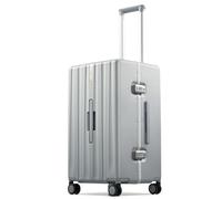 Hanke Premium Zipperless Carry-On Luggage, Aluminum Frame Hard Shell PC Suitcase with TSA Lock, Water-Resistant, 8 Quiet Spinner Wheels for Short Business Trips & Weekend Getaways, Grey, 24 Inch