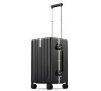 Hanke Premium Zipperless Carry-On Luggage, Aluminum Frame Hard Shell PC Suitcase with TSA Lock, Water-Resistant, 8 Quiet Spinner Wheels for Short Business Trips & Weekend Getaways, Jet Black, 20 inch