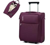 Hanke Softside Expandable Luggage 16/20/24/28 Inch Carry On Luggage for Travel Checked Luggage Suitcases with Wheels TSA Luggage Large Suitcase, Purple, 17-Inch Underseat Plus