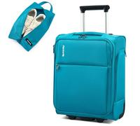 Hanke Softside Expandable Luggage 16/20/24/28 Inch Carry On Luggage for Travel Checked Luggage Suitcases with Wheels TSA Luggage Large Suitcase, Caribbean Blue, 17-Inch Underseat Plus