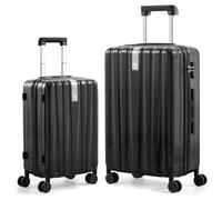 Hanke Suitcase Set Hard Shell Suitcase Cabin Size 4 Wheel Cabin Suitcase Carry-ons & Suitcase Large 29 Inch, 2 Piece Luggage Set Carry on Suitcases Cabin Checked Hand Luggage with TSA Lock (Black)