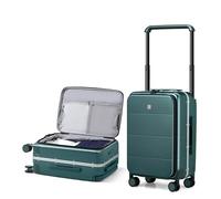 Hanke Top Open 20 Inch Cabin Suitcase Hard Shell Suitcase with Wheels Wide Handle Carry On Luggage Aluminum for Travel Hand Luggage,Blackish Green